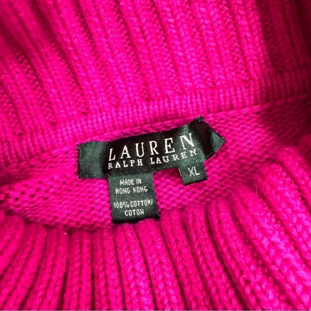 Ralph Lauren knitted American Turtleneck pink LRL logo size L - Picture 5 of 6
